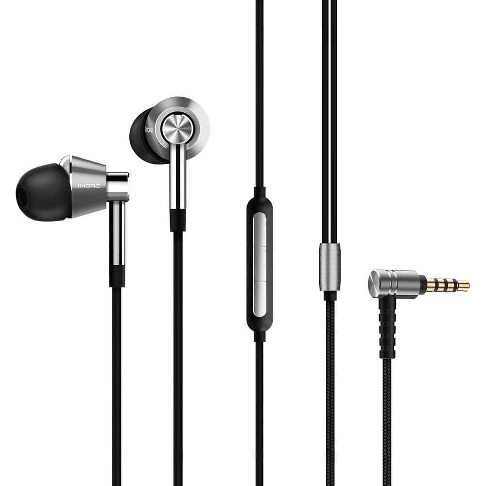 1MORE Triple Driver In-Ear Headphones E1001 Silver Hi-Res Wired Earbuds w/ Box